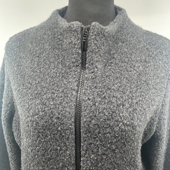 𝅺PETER Mahler zip up sweater gray wool blend career soft blazer jacket sz sm - Picture 8 of 9